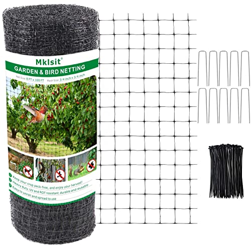 Mklsit Deer Netting Fence, 8ft x 100ft Bird Netting...