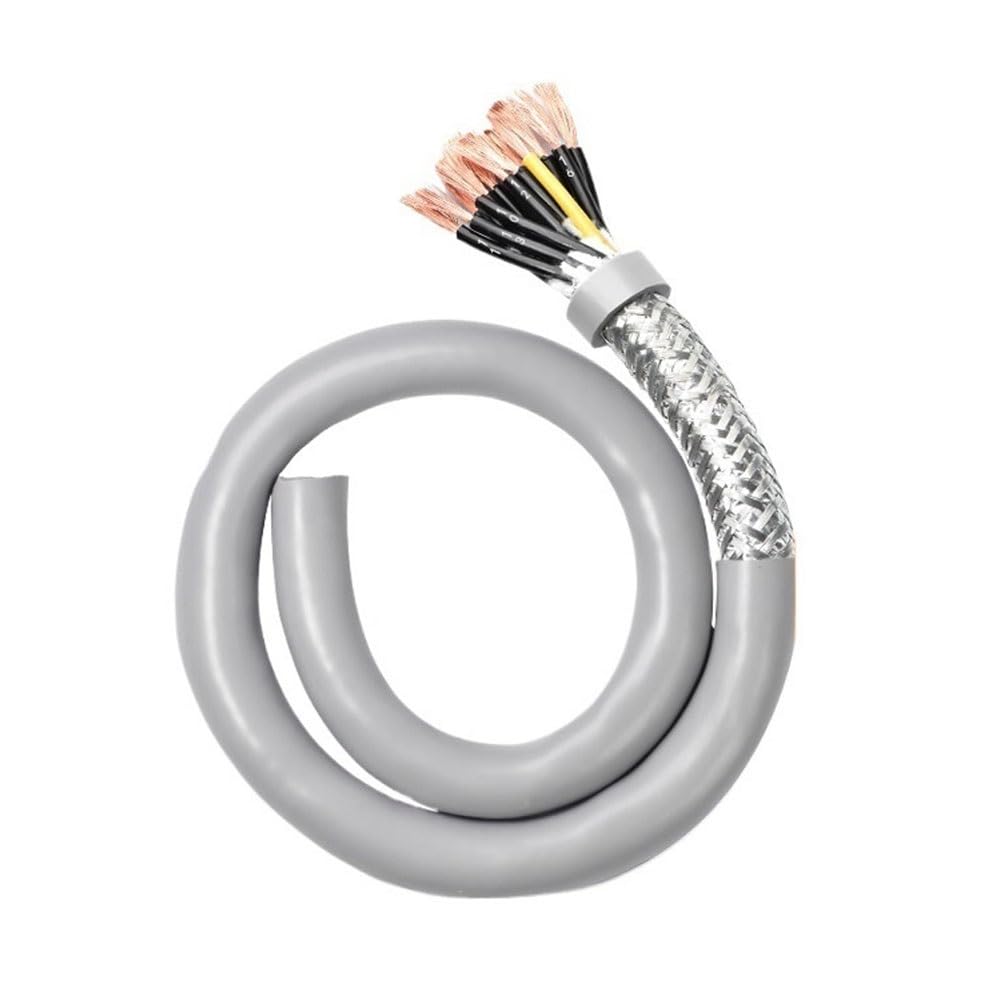 10m Cable Eléctrico, Alta flexibilidad Cable Cobre Estañado 14-40 polos, 0.15mm²- 0.75mm² seleccionable, PVC Cables de control de señales, TRVVP Cobre Cable(26-core x 0.15mm²)