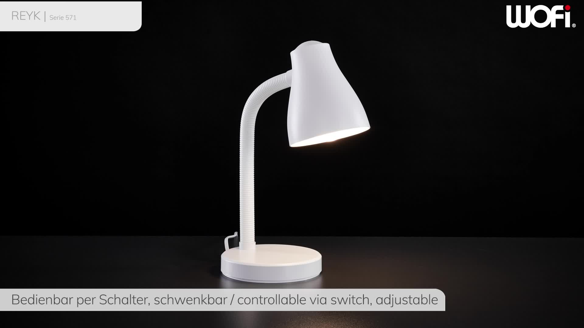 Action Tischleuchte 1-flammig, Reyk, 1x E27 / 15 Watt, 230 Volt, Höhe: 35 cm / Durchmesser 14 cm / m – Bild 5