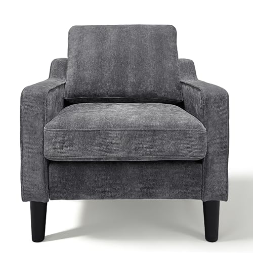 Sillón ergonómico chenille gris con soporte lumbar miniatura 1