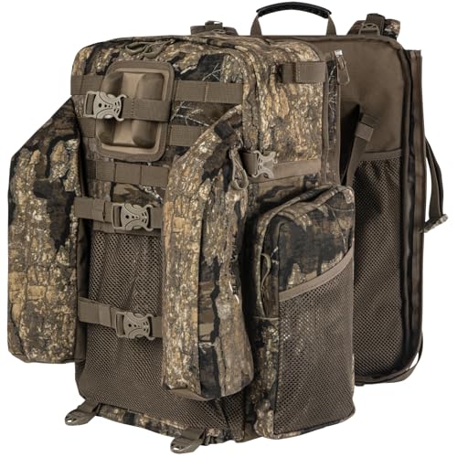 BLISSWILL Upgraded Hunting Backpack,With Padded Weapon Compartment for Bow Rifle，For Deer and Elk Hunting，Hunting bag with Rain Cover(Rock Bark)