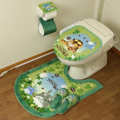 となりのトトロ ロングトイレマット セット 4点 グリーン マルチ型 洗浄便座・普通便座兼用 ジブリ センコー トトロ あおぞらどんぐり 緑