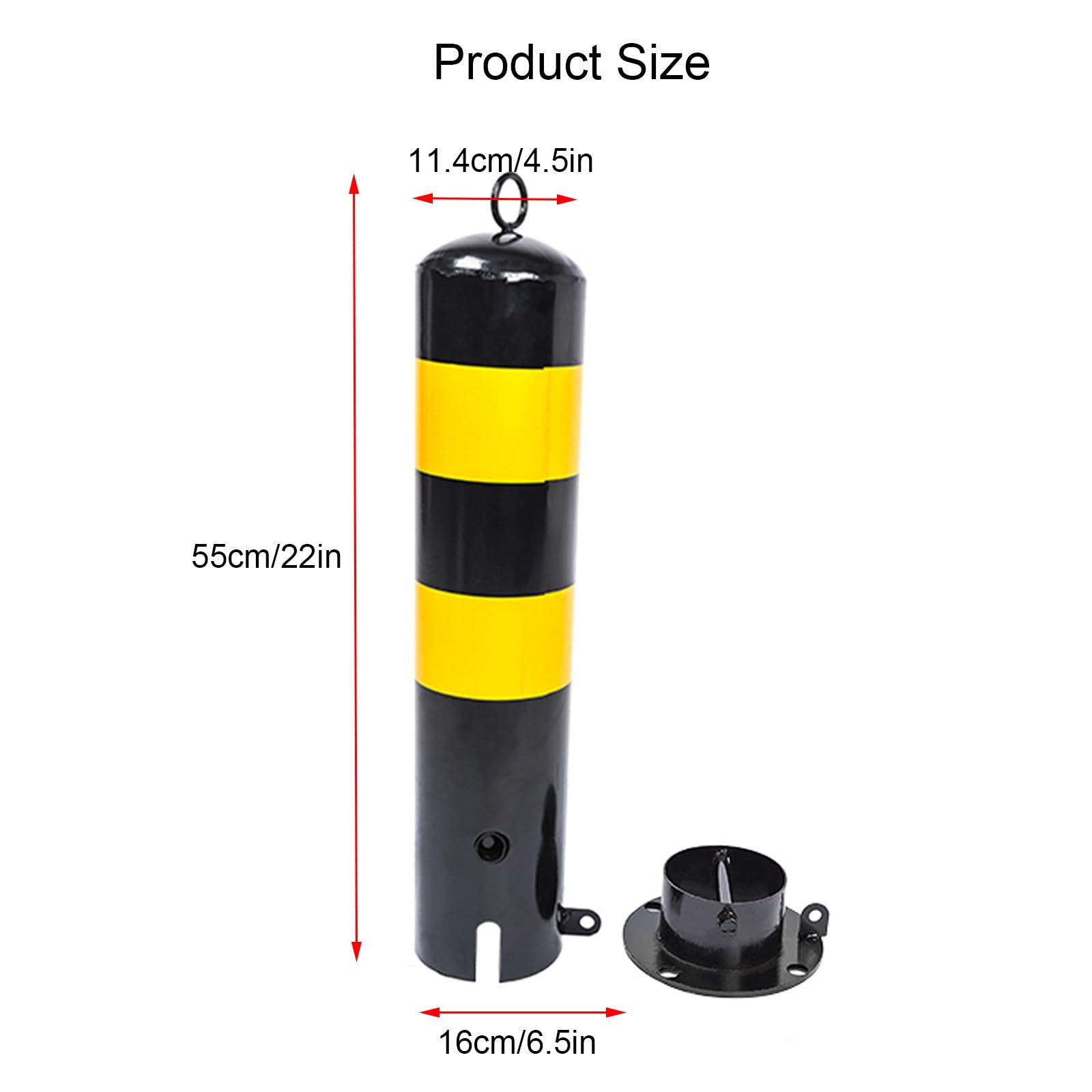 Bolardo De Seguridad Para Aparcamientos, Bolardo Metálico, Bolardo Desmontable, Bolardo De Seguridad Con Cerradura Y 4 Pernos De Anclaje Incluidos, Para Seguridad Vial