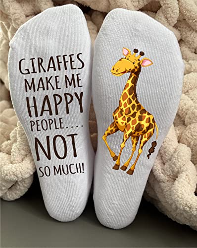 Giraffe If You Can Read This Socks – Funny Giraffe Lover Gift for Men & Women | Novelty Crew Socks – Cozy Safari Animal Socks4