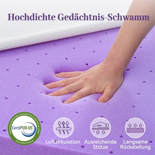 Image of SINWEEK 3 Inch Gel Memory Foam Mattress Topper Queen Size, Ventilated High Density Pad for Back Pain, Bed Topper with Removable Soft Cover, CertiPUR-US Certified