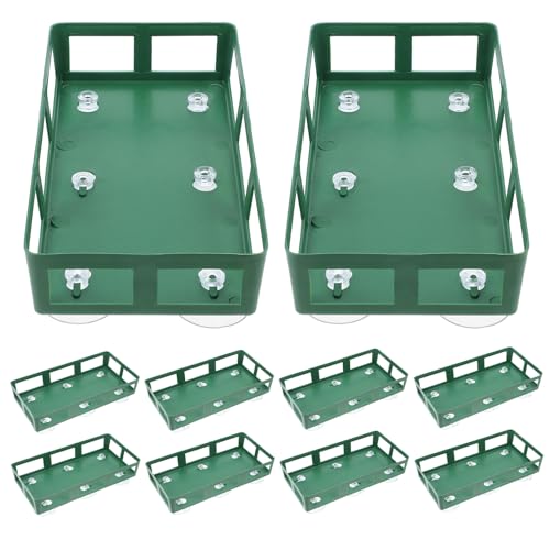 DECHOUS Soporte Rectangular de Barro para Flores con 6 Ventosas, 10 Piezas, Bandeja Floral para Arreglos de Boda y Decoración de Coche, Espuma Floral para Centros de Mesa y Jardinería