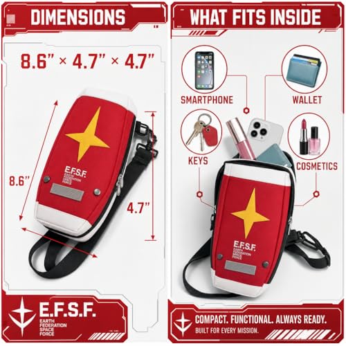 Image of Shield Backpack Anime Accessories Cosplay Backpack Manga Multi Purpose Bag Stylish Ideal Gift for Anime Fans (Red Shoulder Bag)