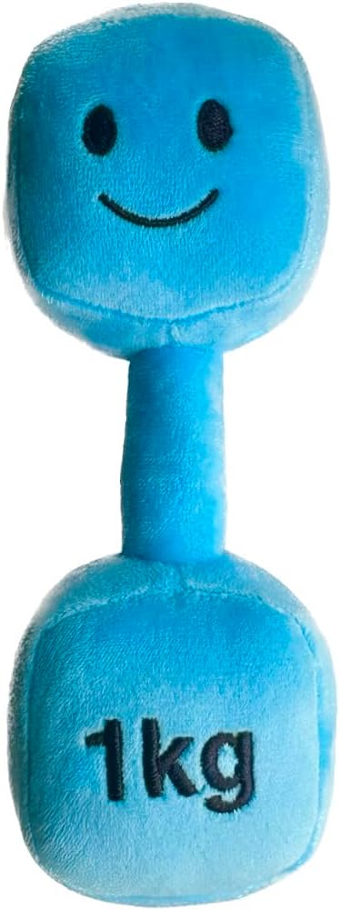Plush Toy Dumbbell – Baby Rattle – Suitable for Newborn Babies – Very Cute Soft Baby Toy – Plush Toys for Babies Infant Girls Boys Baby Gift – Sensory Toy – First Gift (Mystic Blue)