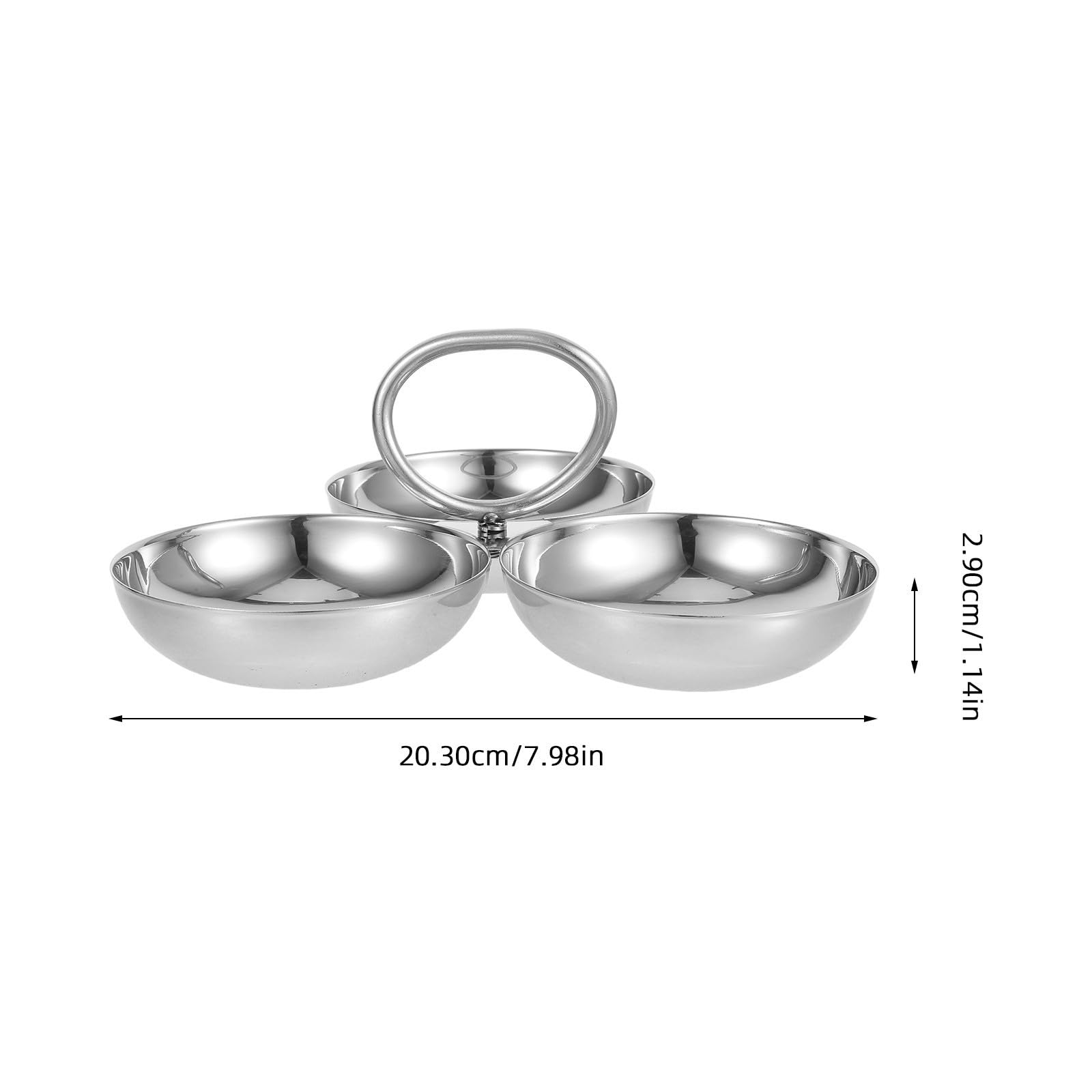 Runde Edelstahl Snackbox mit 3 Fächern Vielseitiger Servierteller aus Metall Wiederverwendbare Essschale für Snacks und Vorspeisen Beim Camping und Buffet