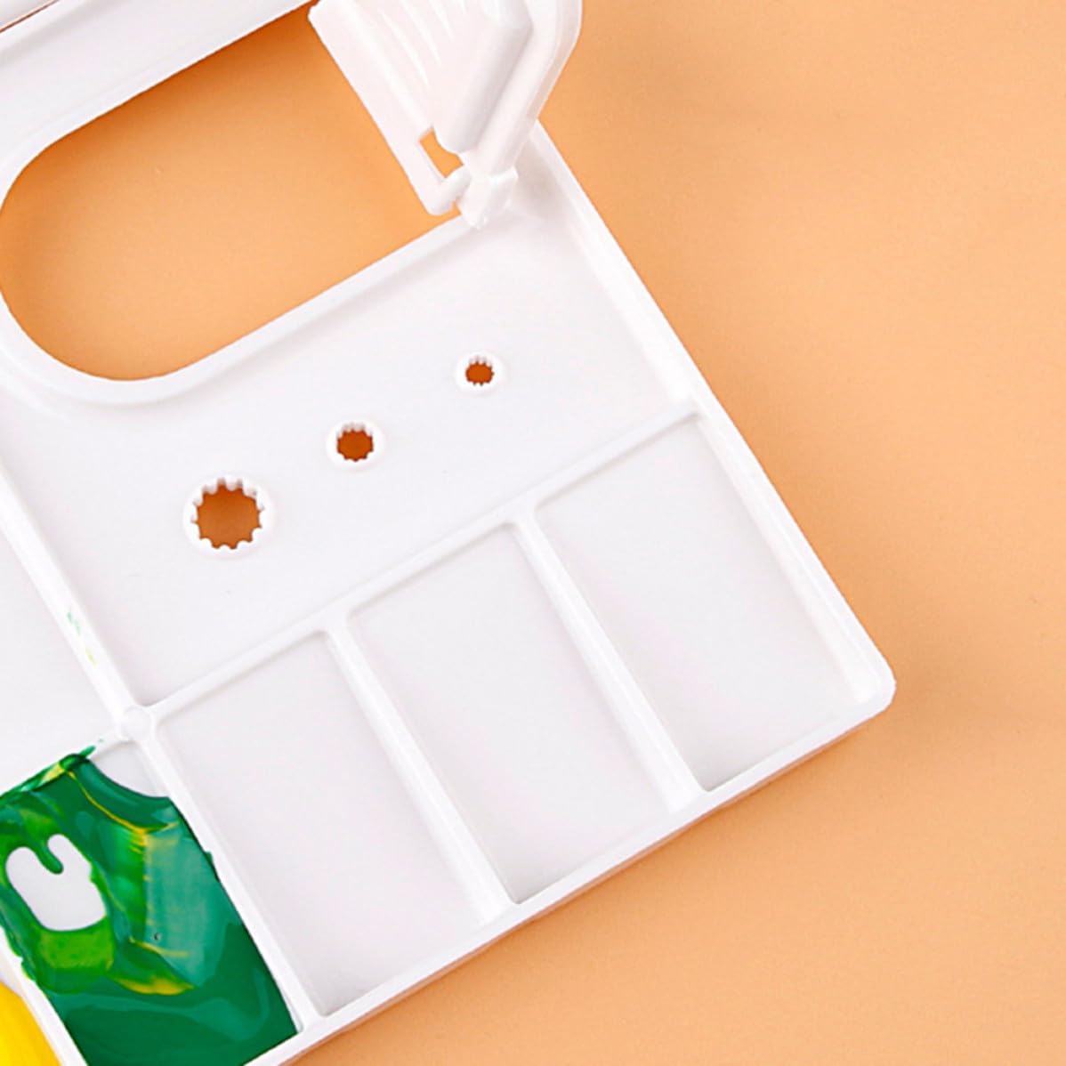 Watercolor Paint Mixing Tray Palette with Lid Empty Acrylic Pigment Box for Art Students Plastic Paint Mixing Plate with Compartments for Watercolor and Gouache