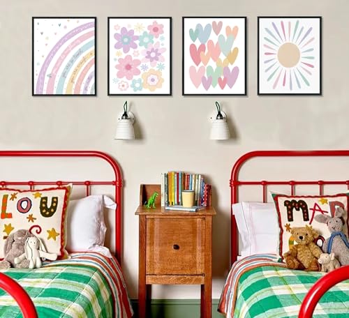 ULEGIE Toddler Nursery Girl Kids Room Wall Decor, Boho Rainbow Nursery Wall Decor Poster for Toddler Girls Kids Room Playroom Bedroom, 8x10 Inch Unframed - Image 5