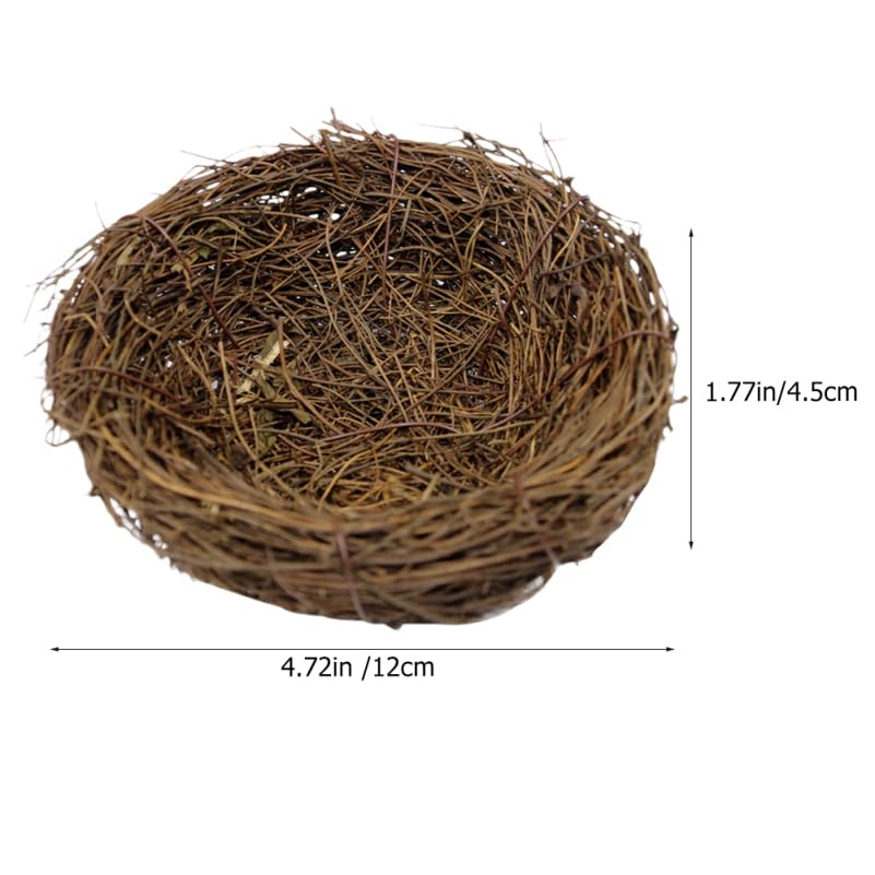 Image of 6-Pack Decorative Bird Nest Ornaments Rattan Bird Nest Decor Craft for Home Garden Cage Accessories Photo Props 4.72 X 4.72 X 1.77 in