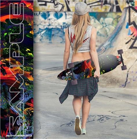 6D - Decal Style Vinyl Wrap Skin fits Longboard Skateboards up to 10