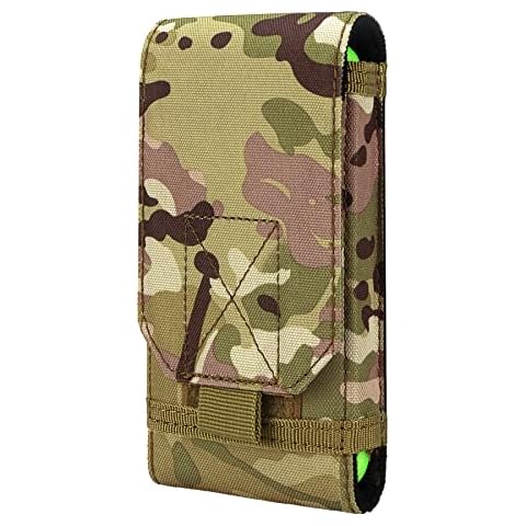 IronSeals Tactical Molle Phone Holster Pouch, Universal Belt Waist Bag for iPhone 14 Plus/14 Pro Max/14 Pro/14/13 Pro Max/12 Pro Max/12 Pro/11 Pro Max, Samsung S22/S21/S20/S10 Plus, Size L Cover