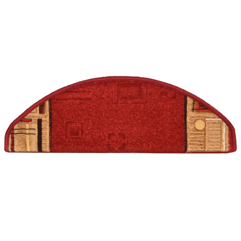 vidaXL Stufenmatten 5 STK., Treppenmatten mit Klebebändern, Treppenteppich Selbstklebend, Treppenstufenmatte Treppenschutz, 65x21x4cm Rot