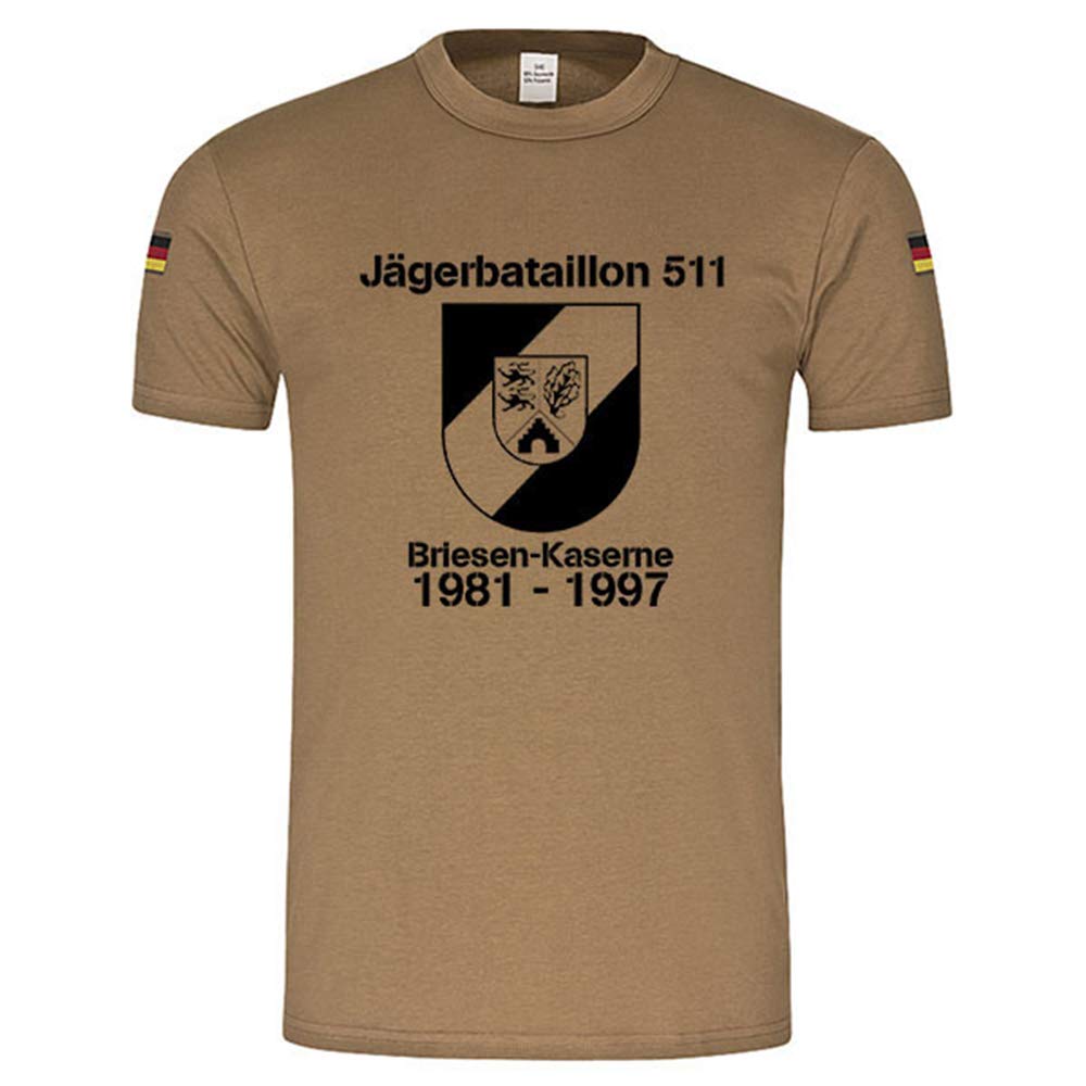 T-shirt JgBtl 511 Bataillon avec armoiries Caserne Briesen Vert XL