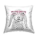 Stupell Industries Sheep in Pink Glasses Design by Annalisa Latella Throw Pillow, 18 x 18, Grey