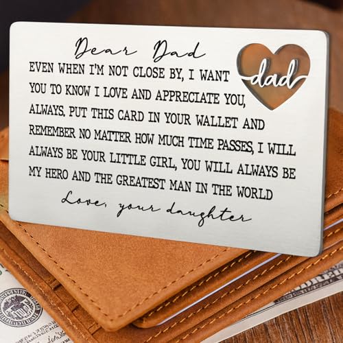 Image of YODOCAMP Dad Appreciation Wallet Card, Thank You Gift from Daughter, Encouragement Greeting Card for Father, Everyday Reminder of Love and Gratitude, Pocket Card QBK16