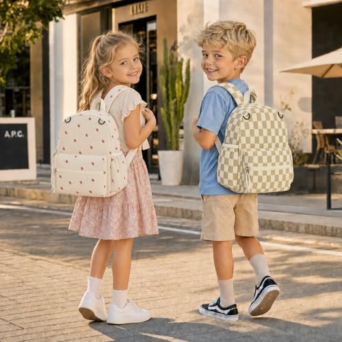 Image of Corduroy Toddler Backpack for Boys & Girls, Kids Backpacks | Small Kids Bookbag for School, 2-4 Preschool Kindergarten Backpack, Toddler Daycare Backpack - Strawberry