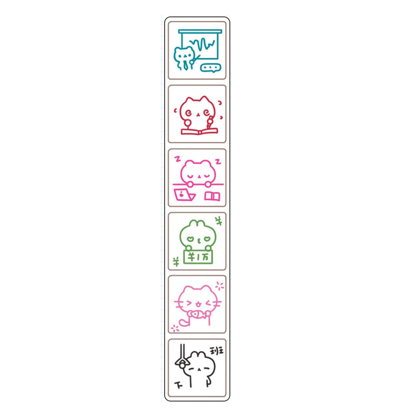Maxtonser Six Pattern Journal Stamp for Creative Scrapbooking and Personalizing Planners Decorative Cartoon Stamps for Crafting