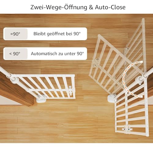 unipaws 190 cm hohes extra hohes Katzenschutzgitter, zweite Generation, stabiles Erhöhung, 89 cm - 96 cm breites Sicherheitsgitter für Tür, Tür für Treppen, automatisches Schließen und ohne