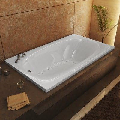 St. Kitts 42 x 72 x 23" Rectangular Air Jetted Bathtub Color/Trim / Tile Flange / Front Skirt / Drain: White / Polished Brass / No / Yes / Left