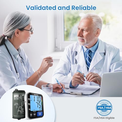 Image of RENPHO Smart Blood Pressure Monitor for Home Use, Bluetooth BP Machine with Wide Range Cuff for Large Size Adult Arms, Muti-Users, Data Storage, Family Supplies