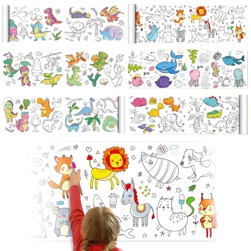 2 Rolle Zeichnungsrolle für Kinder, Schneidbare Malpapier für Kinder, 300...