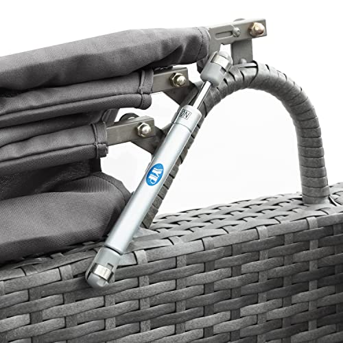 Merax Outdoor Sectional Sofa Set Patio Rattan Daybed With Retractable Canopy, Pe Wicker Conversation Furniture Set W/Tempered Glass Side Table, Cushions And Pillows #TOP4