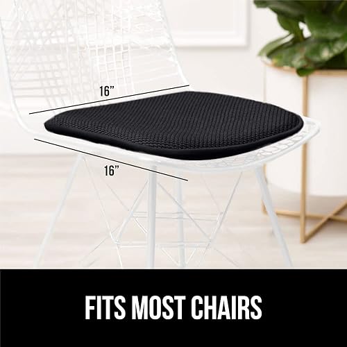 Miniatura 6 de Gorilla Grip - Cojines de espuma viscoelástica para silla, comedor, mesa de cocina, sillas de oficina, se mantienen en su lugar, de microfibra, Negro