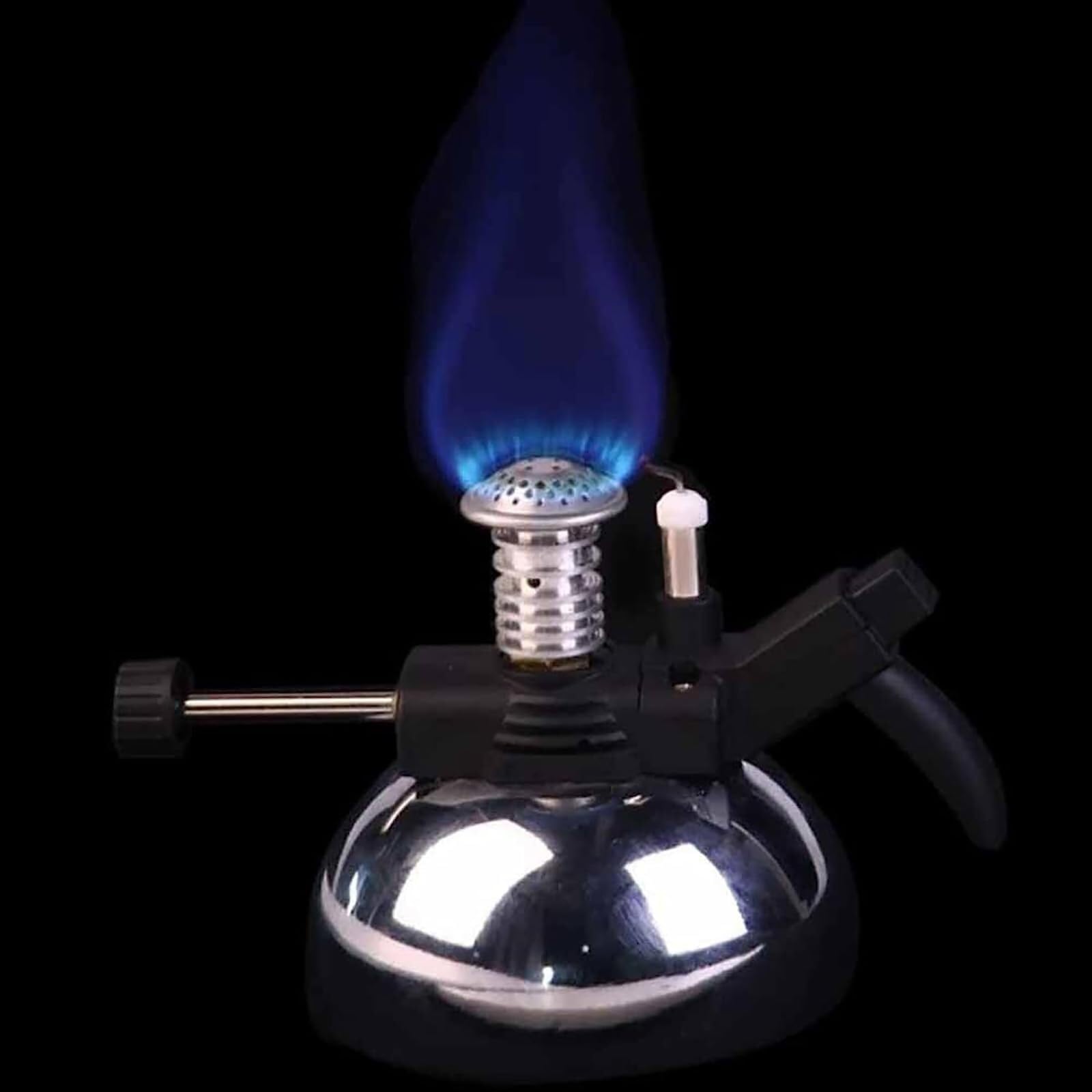 Mini quemador de butano, pequeña estufa de gas para café con soporte de aluminio, temperatura de calentamiento de hasta 2,372.0 °F, duradera y portátil 3