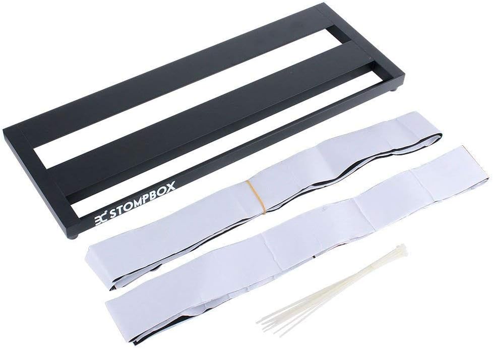 ENO MUSIC Ex Stompbox Mini Pedalboard Case, Portable Aluminum Alloy Guitar Effects Pedal Board with Soft Bag Sets Including Mounting Tape and Cable Ties/Pedals Accessories (20")