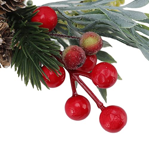 Coroa de Outono Artificial, Decoração de Outono de 7 Polegadas, Coroa de Frutas de Pinha de Outono,