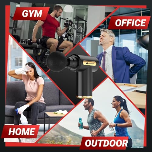 Image of Massage Gun-Deep Tissue Percussion Massager for Full Body Pain Relief - 4 Massage Heads-6 Adjustable Speeds- Handheld Massagers for Muscle Pain Relief Recovery, Neck, Shoulders, Back, Arms, Legs & Feet