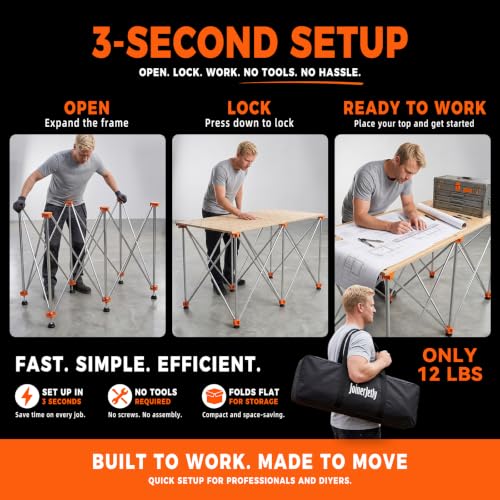 Image of 30 inch Tall Portable Folding Workbench 4x4 FT