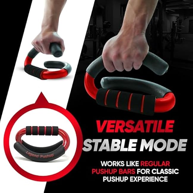 Legend Pushup ¨C Advanced Push-Up Bars to Eliminate Wrist Pain, Generate More Muscle Growth, Deliver Faster Results, and Prevent Plateaus ¨C Rocking Handle Design for Natural Movement and Effective Workouts
