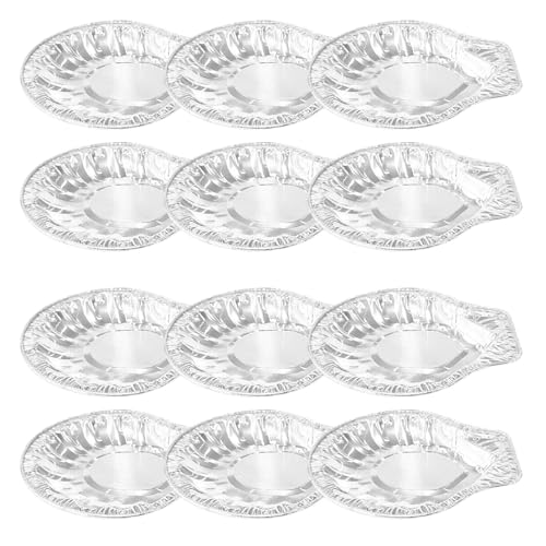 Bandejas de aluminio para mariscos tipo concha de 100 unidades color plata 2