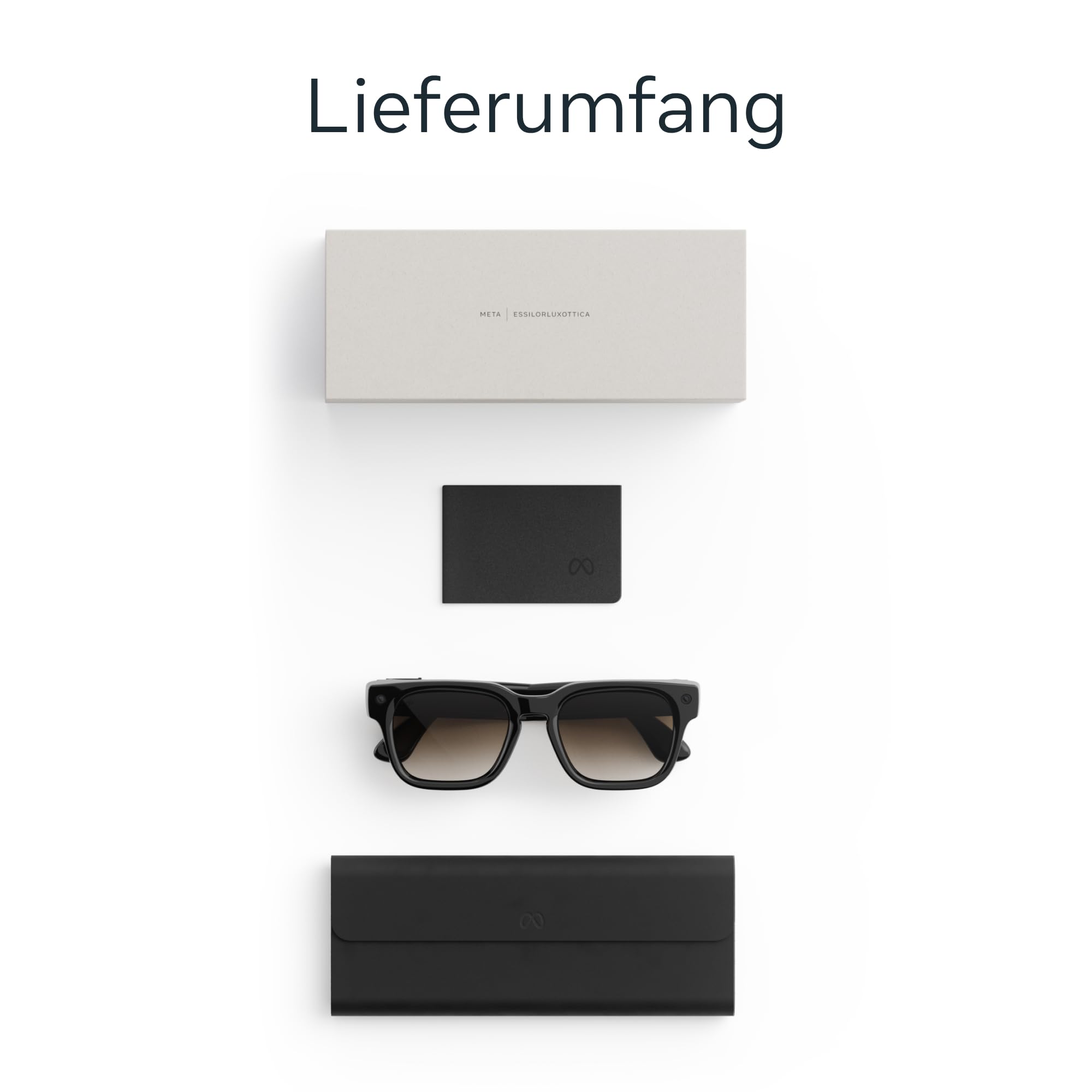 Meta Fury, Klassisches Schwarz | Unisex-AI Glasses – Meta AI, 12-MP-Kamera, Live-Übersetzung – 3K-HD-Auflösung – Über 8 Stunden Akkulaufzeit – Gläser: Braun mit Farbverlauf