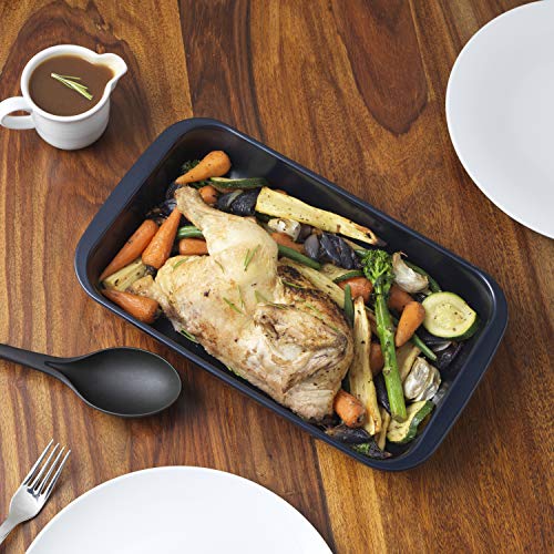 Russell Hobbs RH01144EU Thermo Roaster | 34 cm | 2.2 L | Triple Layer Technology | Thermal Shock Glass | Microwave/Dishwasher/Freezer Safe, Dark Blue 2 Gallery Image