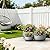 Kante 19.6",15.7",11.8" Dia Round Concrete Planters Set of 3, Outdoor Indoor Garden Plant Pots with Drainage Hole and Rubber Plug, Modern Curvaceous Design, Natural Concrete
