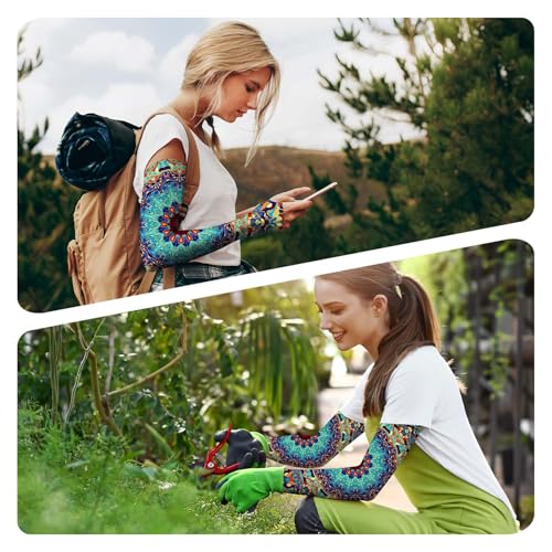 Image of YPHCDO Gardening Sleeves for Women Farm Sun Protection Thorn Proof Cooling Arm Sleeves to Cover Arms for Garden Sports