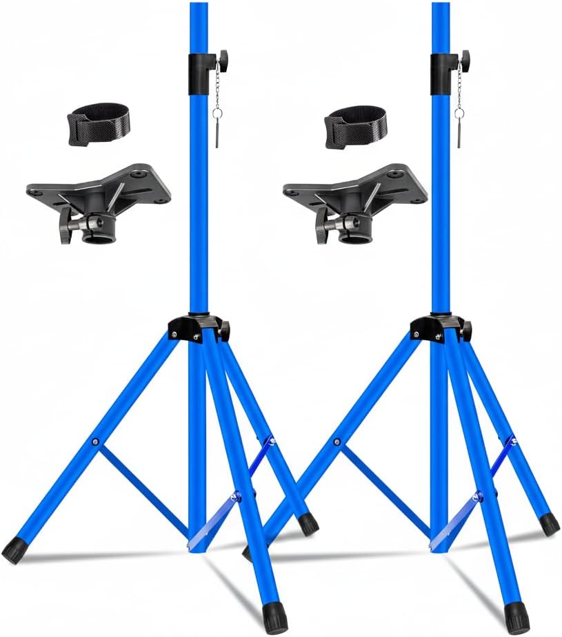 5 Core Speaker Stand Tripod Floor Heavy Duty Adjustable Up to 72 Inch DJ Studio Monitor Stands Pole Mount - (Sky Blue)
