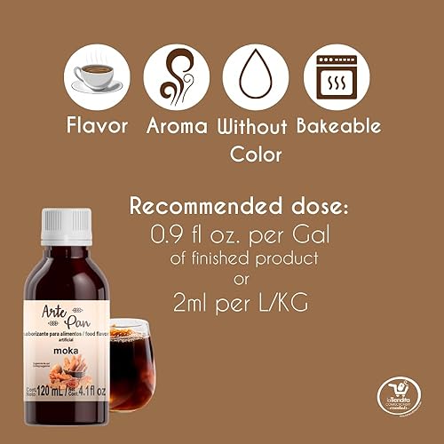 Miniatura 2 de Arte Pan - Concentrado de moka aromatizante artificial para alimentos (4 onzas líquidas)