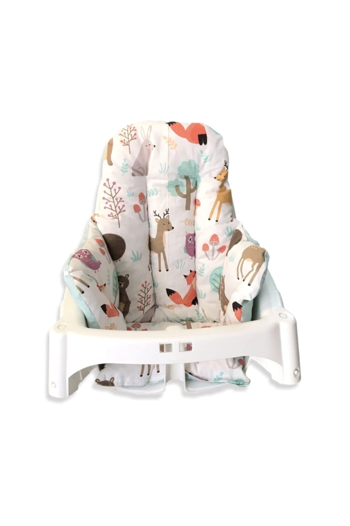 Bebek Özel Bebek/Çocuk Mama Sandalyesi Minderi (Doğa/Mint)