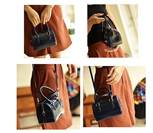 Image of Ladies Summer Jelly Pillow-shaped Top Handle Handbag Candy Color Transparent Crystal Purse