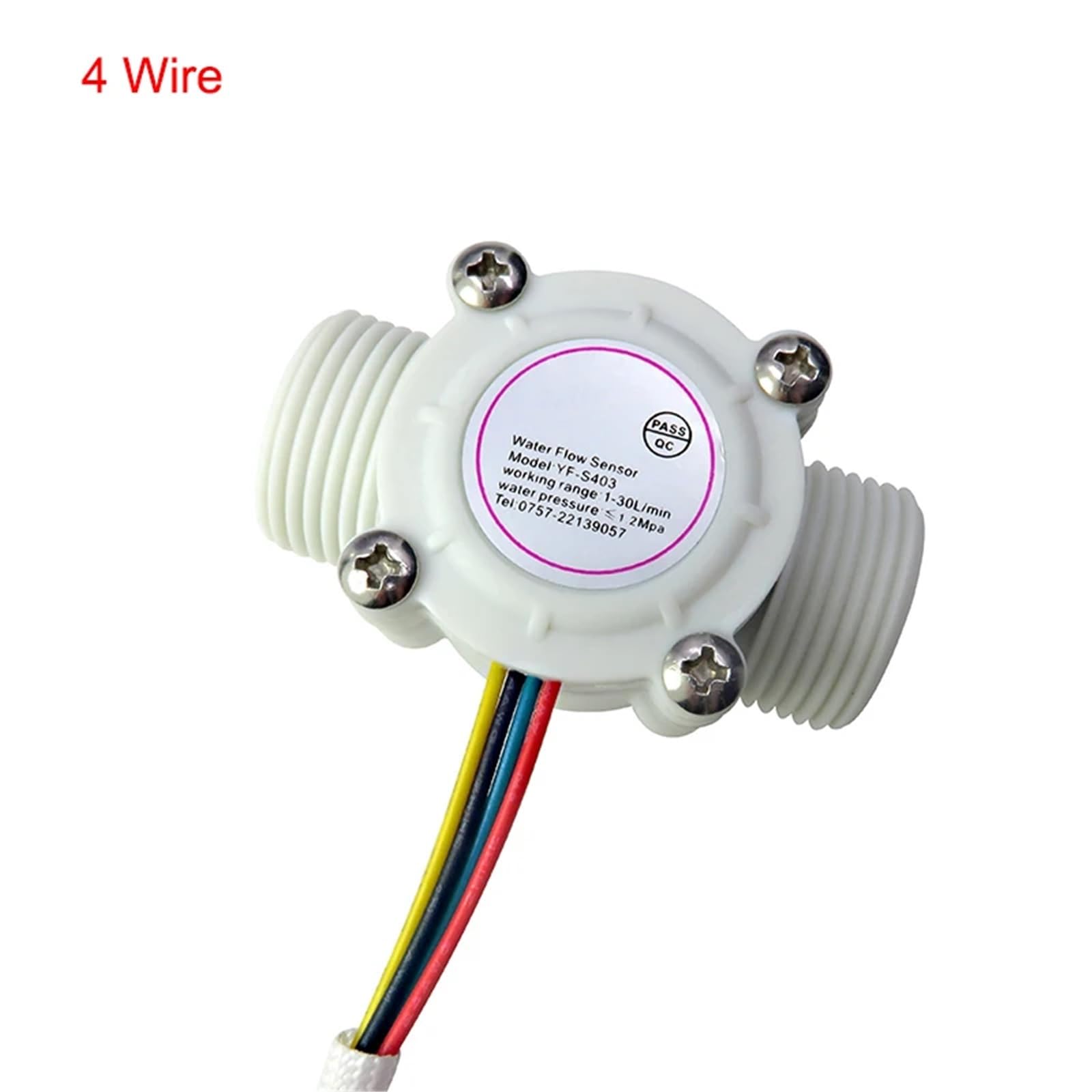 Sensor de flujo de agua DN20, 1,75 MPa, sensor, máquina expendedora de agua automática, caudalímetro de turbina, CC 5-18 V, con inducción de temperatura(3 Wire)