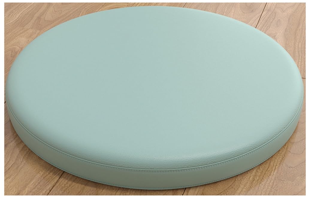 MOODMUSE Round Soft Leather Kitchen Chair Cushion,Round Seat Cushions 4.5CM Thick Non Slip Memory Foam Chair Pads Stool Cushion (Color : Lime green, Size : 45cm)