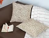 KEMA Decorative Cotton Textured Linen Square Throw Pillow Cases 20 by 20 Inch Protectors Cushion Cov
