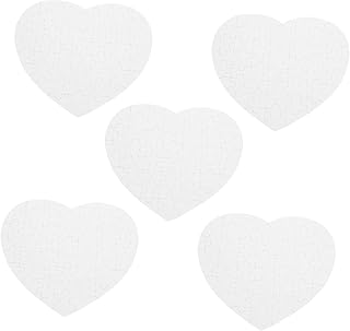 EXCEART White Jigsaw Puzzles 5 Sets DIY Blank Puzzle Wood Toy Blank Puzzles to Draw on Wooden Puzzles Wood Blank Puzzle Heat Sublimation Puzzle
