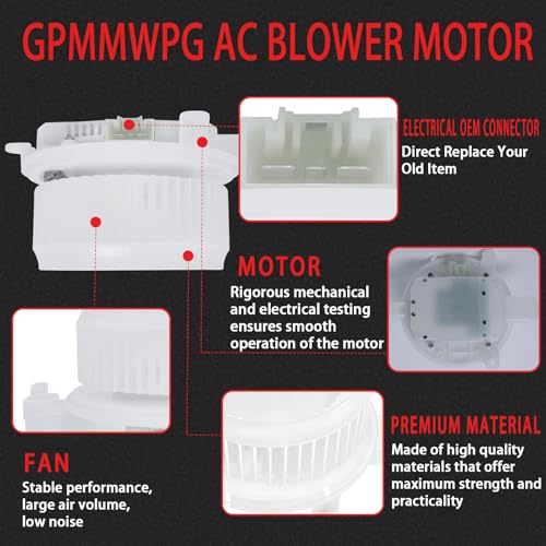 Image of 700298 HVAC Heater Blower Motor Fan Front Replacement Compatible with Toyota Sienna 2011-2020, for Toyota Sequoia 2008-2022, Replaces# 871030C051,87103-0C051,75050